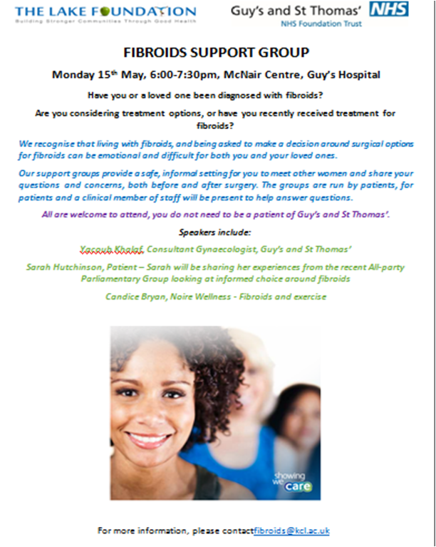 Speakers Confirmed for Upcoming Fibroids Support Group