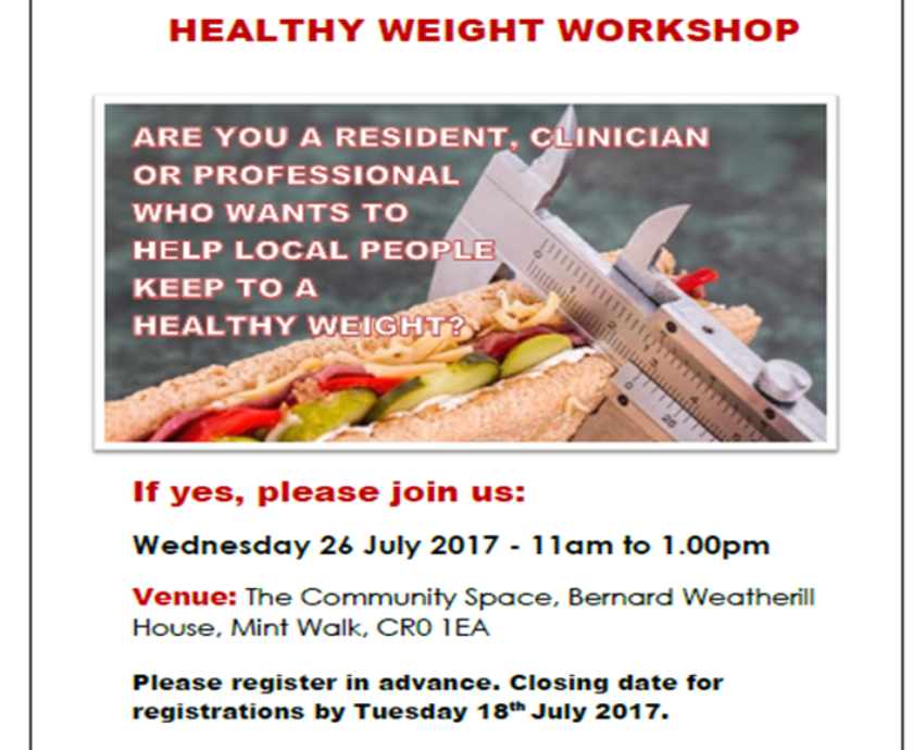 Healthy Weight Workshop in Croydon on 26th July