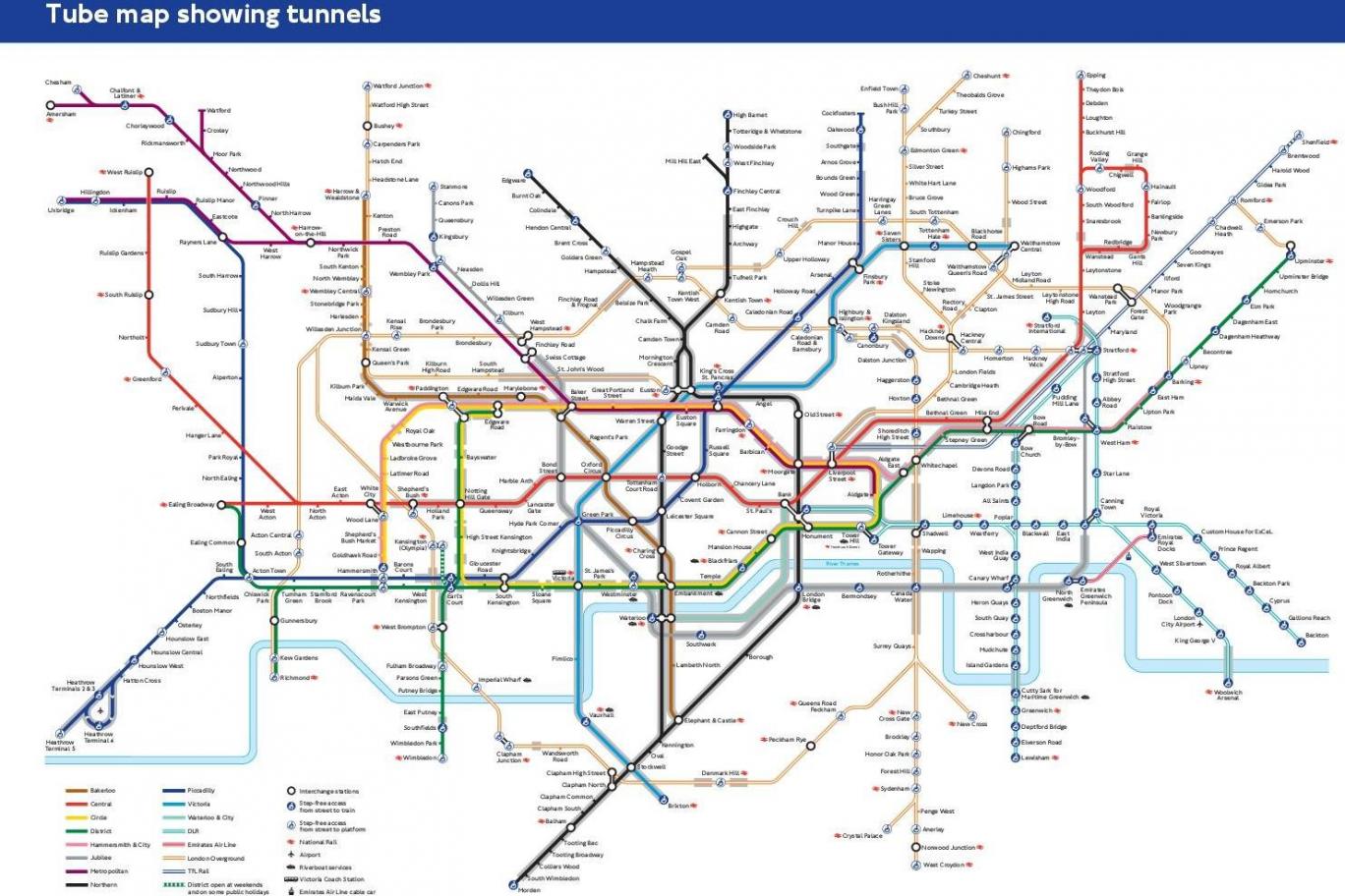 New London Underground Map for People with Claustrophobia